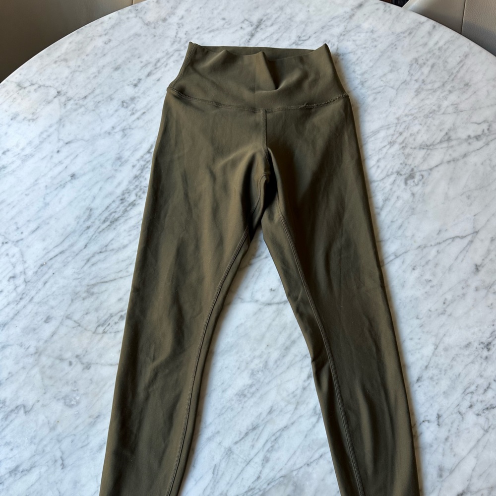 Alo Yoga Airlift Full Length Leggings XS Olive Green